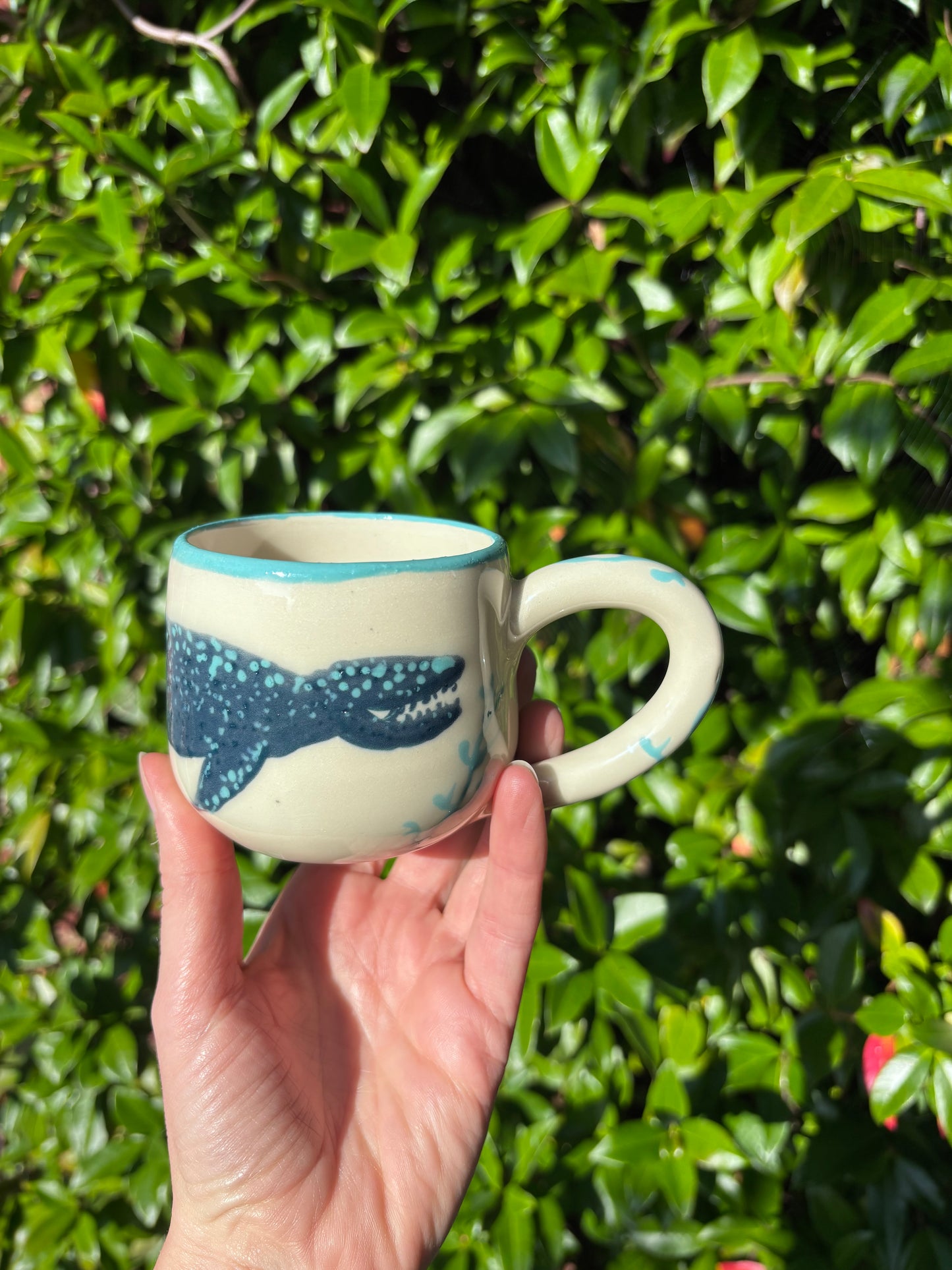 Blue and White Pliosaur Mug