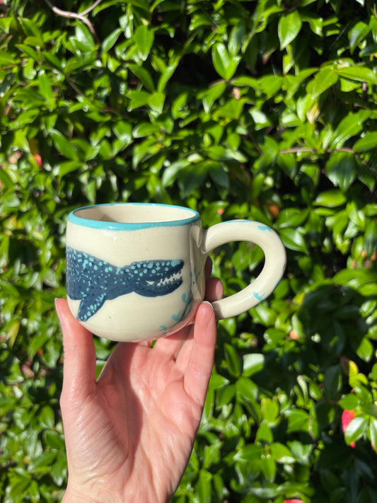 Blue and White Pliosaur Mug