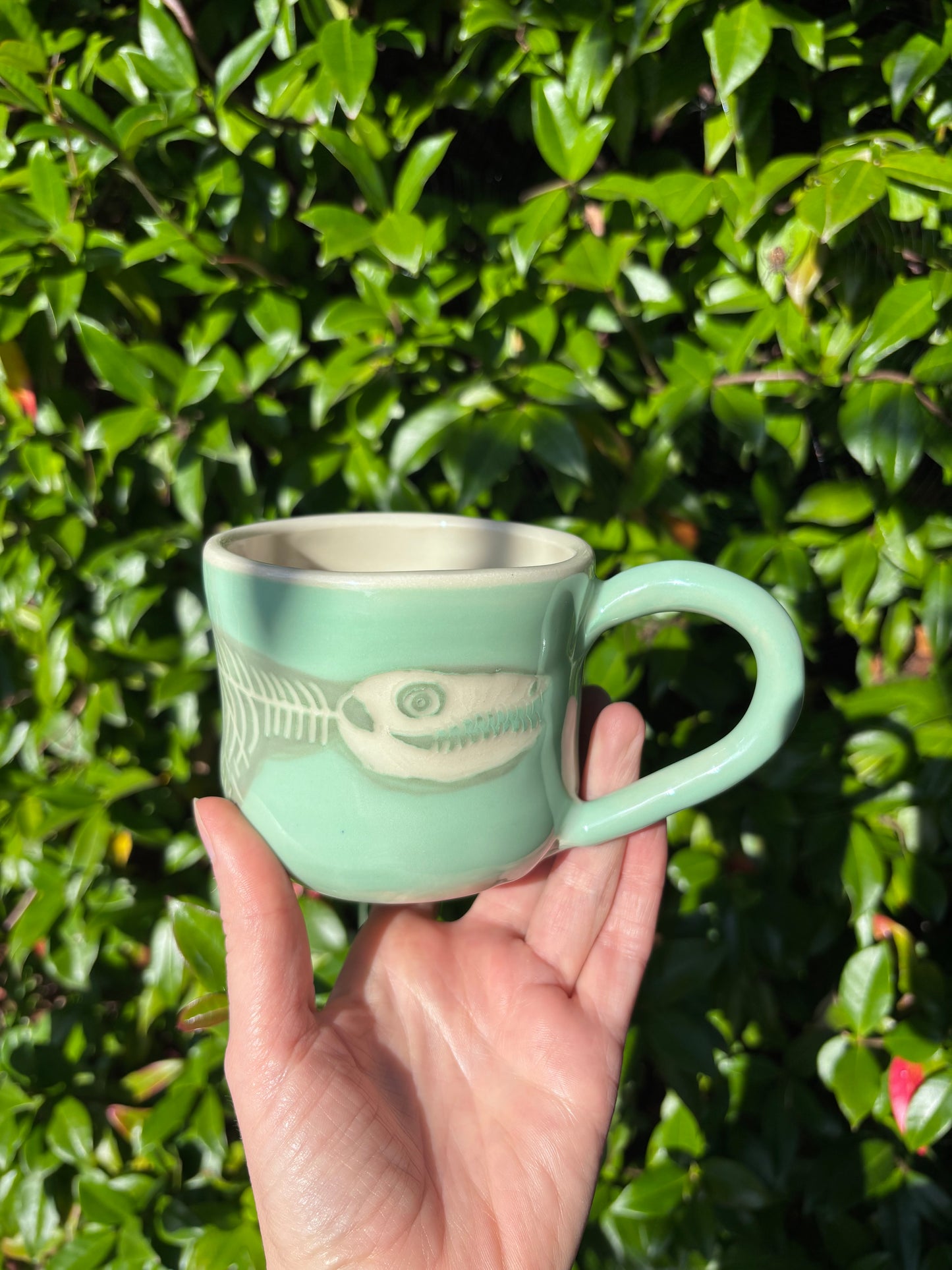 Aqua and Avocado Pliosaur Mug