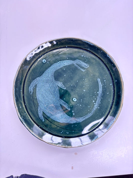 Plate Large Green Plesiosaur 5