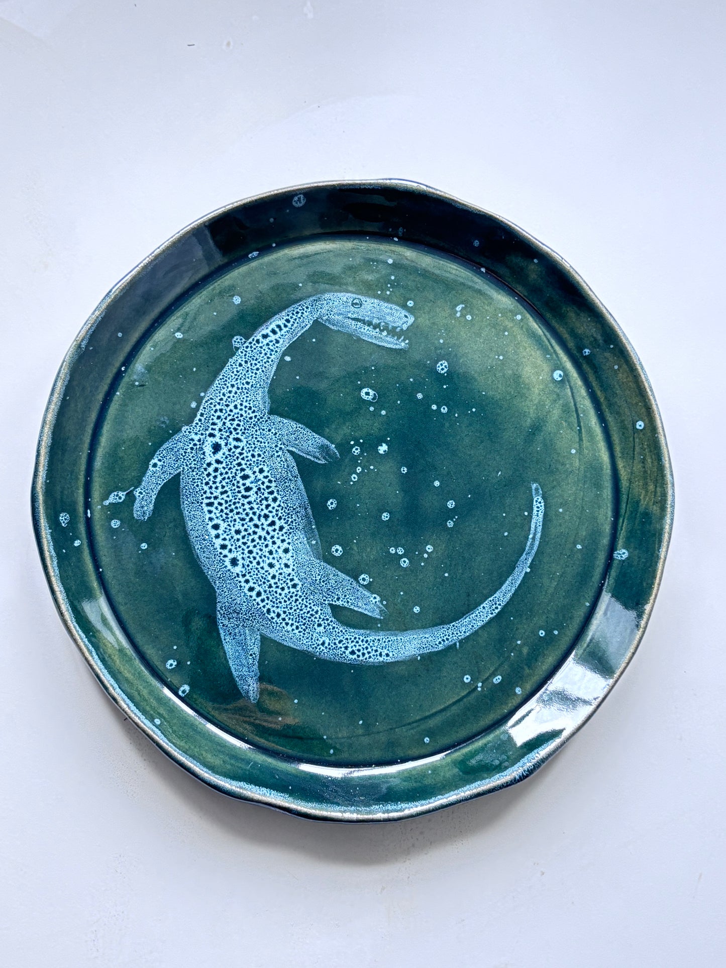Plate Large Green Plesiosaur 3