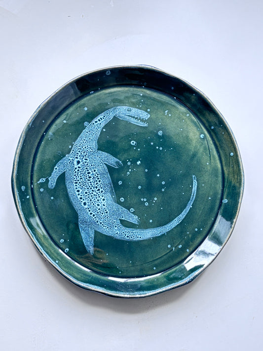 Plate Large Green Plesiosaur 3